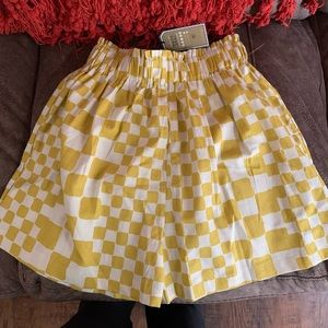 Checkered Linen Style Shorts
